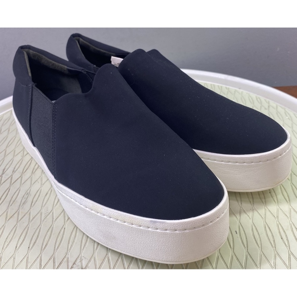 Vince Warren Women's Slip-On Platform Loafer Shoes Black Sneakers 9.5M NEW